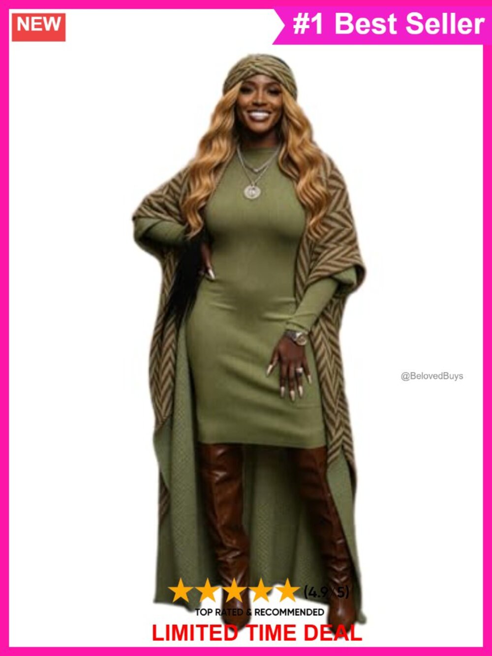 Oversized Open Front Maxi Cardigan Sweater with Matching Scarf Fuzzy Knit